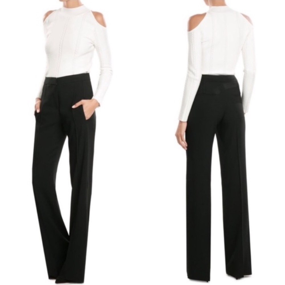 Barbara Bui Wool Wide Leg Belted Dress Pants Sz 40